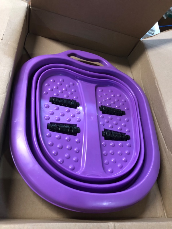 Photo 5 of *SEE NOTES* 1Pc Portable Travel Folding Foot Bath, Collapsible, Purple