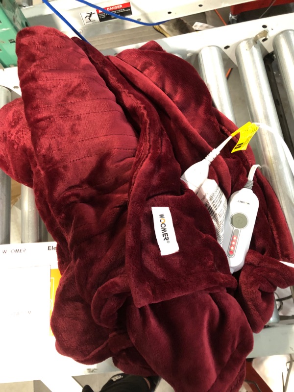 Photo 2 of **SEE NOTES**  Electric Heated Throw Blanket Fleece with Controller, 50" x 60" (Red) 