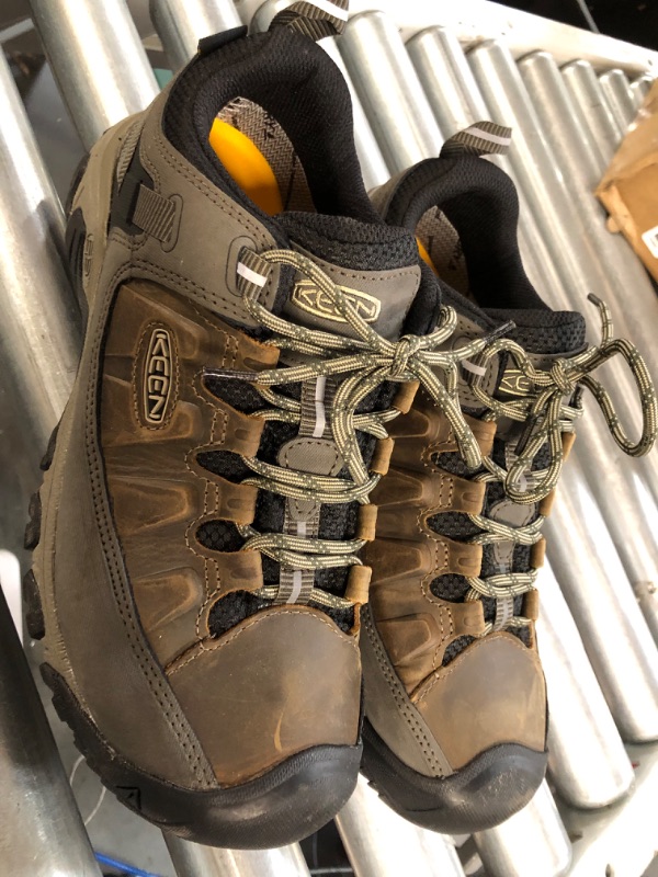 Photo 7 of KEEN Men's-Targhee 3 Low Height Waterproof Hiking Shoes, Steel Bungee Cord/Black 8.5