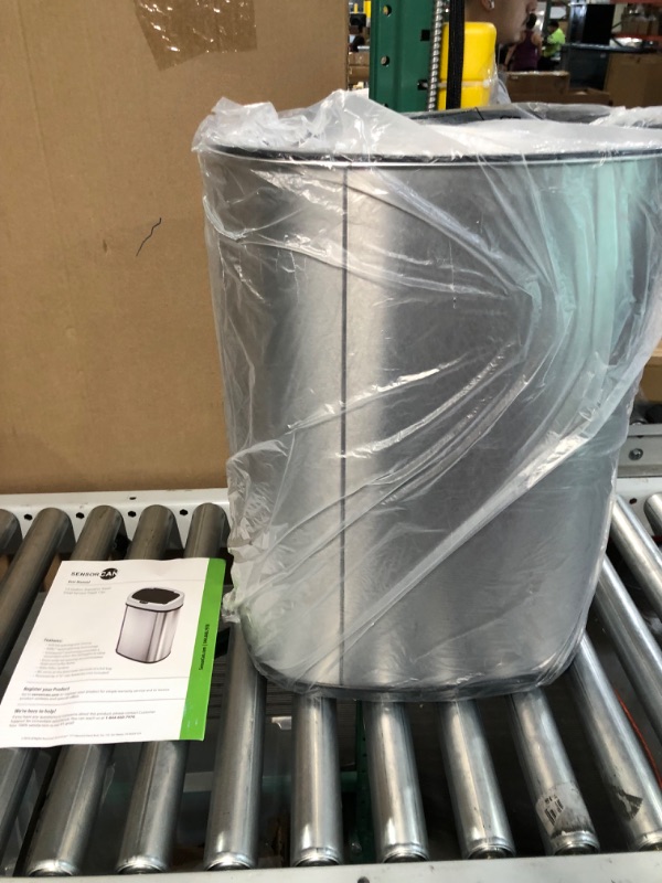 Photo 1 of **BENT SEE PHOTOS** iTouchless 13 Gallon SensorCan Kitchen Trash Can with Odor Filter (Battery & AC Adapter not included)