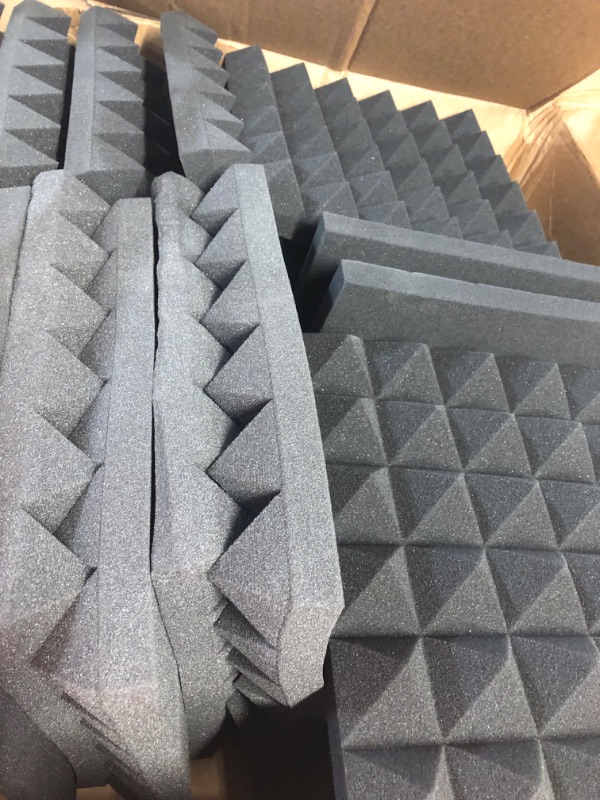 Photo 2 of 24 Pack-12 x 12 x 2 Inches Pyramid Designed Acoustic Foam Panels