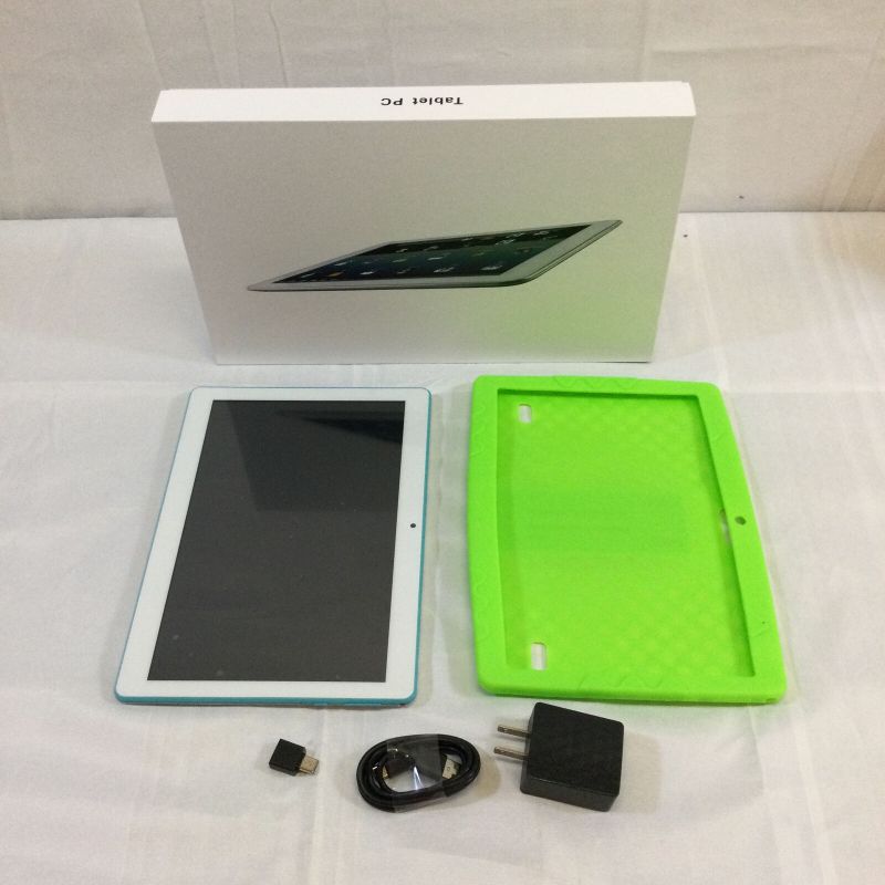 Photo 1 of *FOR PARTS* *SCREEN IS BROKEN* Sannuo K101 Kids White 10" Display Bluetooth Android Touch Screen Tablet PC Green Case