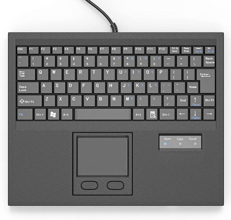 Photo 1 of E-SDS Waterproof Industrial Keyboard with Touchpad Wired Compact Portable, Black
