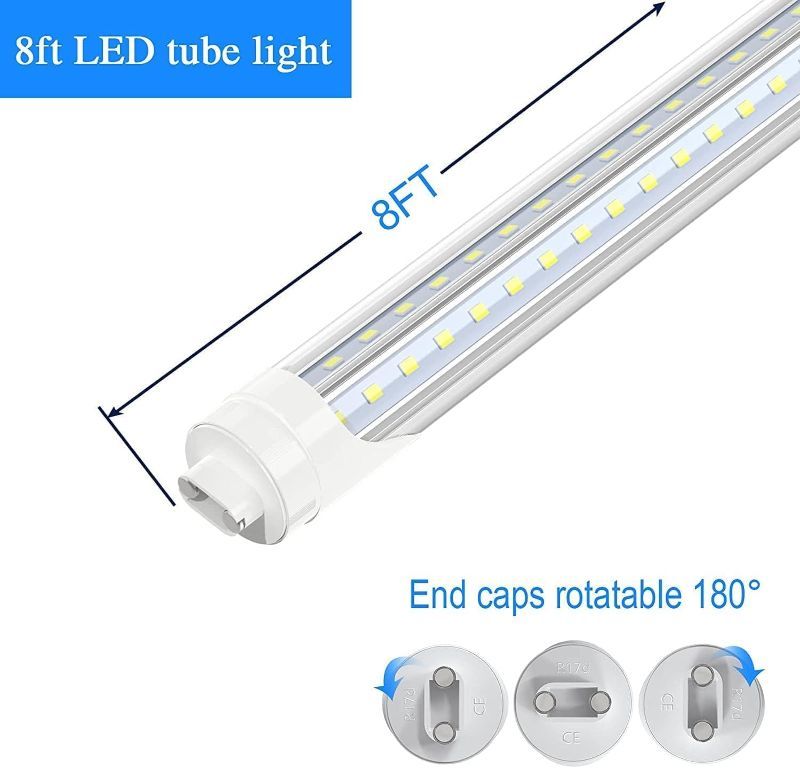 Photo 1 of *SEE NOTES* JESLED 4FT LED Bulbs Light, Rotate V Shaped, ETL Listed, Dual-Ended Powered, Ballast Bypass, Clear
