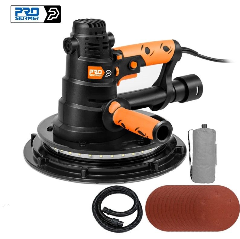 Photo 1 of 120V Drywall Sander 800W Wall Polishing Machine Grinding Portable Led Light Wall Putty 215mm Sand disc By PROSTORMER
