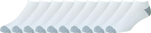 Photo 1 of Amazon Essentials Men's Cotton Cushioned Low Cut Socks, 10 Pairs, White, 6-12
