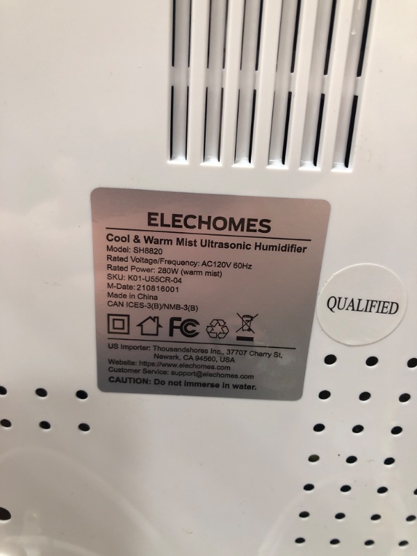 Photo 1 of ***PARTS ONLY NOT FUNCTIONAL***Elechomes Humidifier for Large Room Bedroom Plants, SH8820 Warm and Cool Mist Humidifiers, 5.5L Top Fill Vaporizer with Remote Control, Ultra Quiet, LED Display, Humidity Sensor, Auto Shut-off, White   **** LIKE NEW UNABLE T