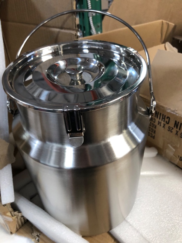 Photo 3 of Mophorn 304 Stainless Steel Milk Can 10 Liter Milk bucket Wine Pail Bucket 2.6 Gallon Milk Can Tote Jug with Sealed Lid Heavy Duty 10L