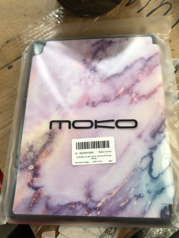 Photo 3 of MoKo Case Fit iPad Pro 9.7 with Pencil Holder - PURPLE MARBLE 