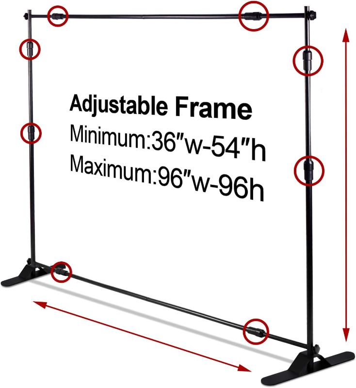 Photo 1 of ***MISSING PARTS - SEE NOTES*** AkTop 8x8 ft Heavy Duty Backdrop Banner Stand Kit, 