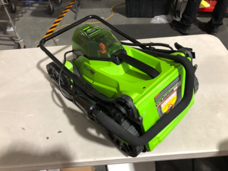 Photo 4 of ***SEE NOTES - HEAVILY USED - NO BATTERIES/BASKET INCLUDED*** 
GreenWorks 48V 14" Brushless Cordless Electric Lawn Mower