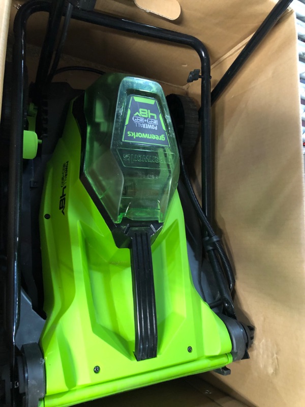 Photo 2 of ***SEE NOTES - HEAVILY USED - NO BATTERIES/BASKET INCLUDED*** 
GreenWorks 48V 14" Brushless Cordless Electric Lawn Mower