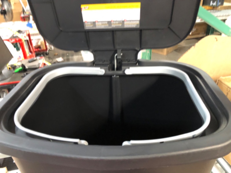 Photo 3 of 13 Gal. Black Step-On Plastic Trash Can with Clorox Odor Protection of The Lid