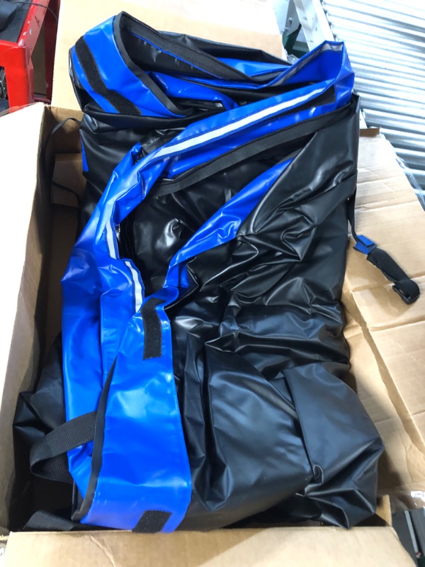 Photo 1 of Rooftop Cargo Carrier, 26 Cubic Feet Soft-Shell Waterproof Car Roof Luggage Bag for All Vehicles SUV with/Without Rails, Includes 10 Reinforced Straps 6 Door Hooks Suitable, Storage Bag,Anti-Slip Mat Blue rooftop cargo carrier