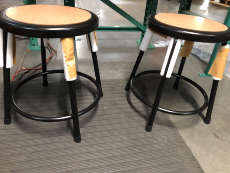 Photo 2 of (2 Pack) OEF Furnishings Black Shop Stool, 18” Black 18" Black Shop Stool