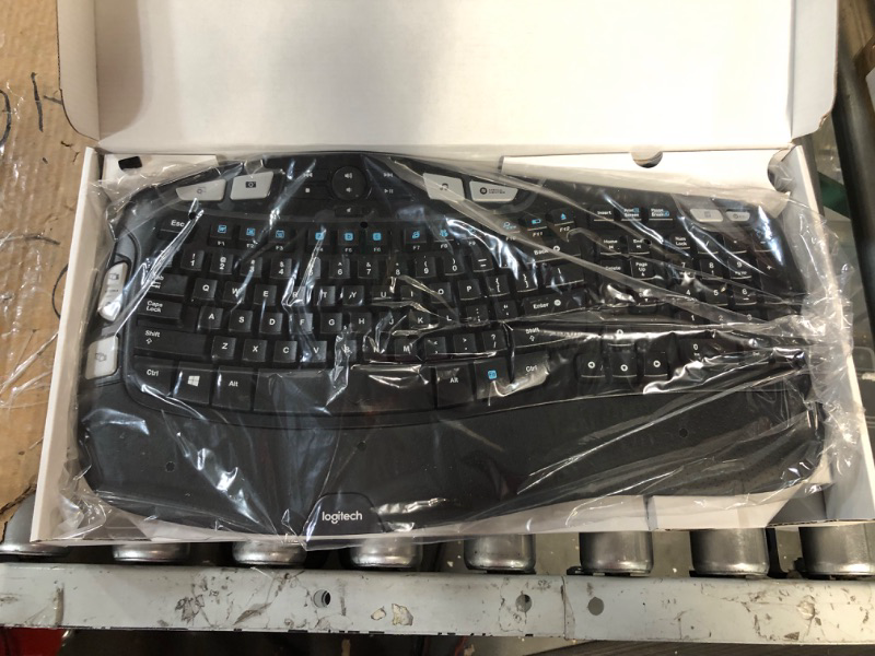 Photo 1 of ***UNTESTED*** Logitech K350 Wave Ergonomic Keyboard with Unifying Wireless Technology - Black