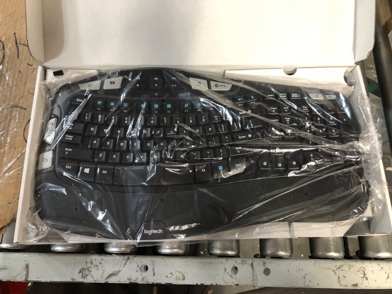 Photo 2 of ***UNTESTED*** Logitech K350 Wave Ergonomic Keyboard with Unifying Wireless Technology - Black