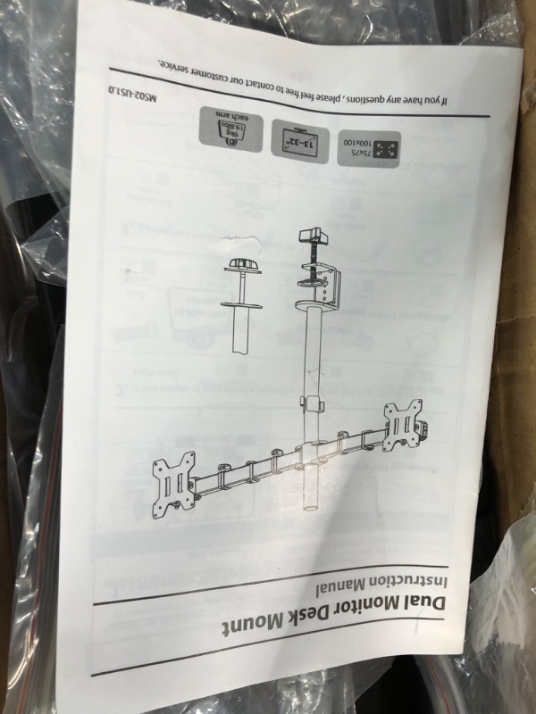 Photo 2 of MOUNT PRO Dual Monitor Mount Fits 13-32 Inch/19.8lbs LCD Screen, Computer Monitor Desk Mount, Articulating Monitor Arm, Height Adjustable Monitor Stand for 2 Monitors, VESA Mount 75x75/100x100mm