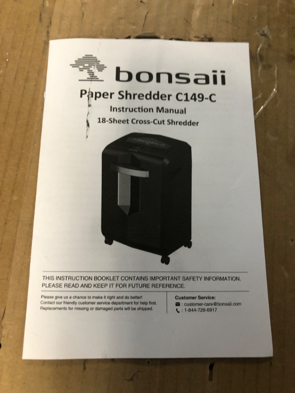 Photo 3 of Bonsaii C149-C Shredder and 24-Pack Lubricant Sheets