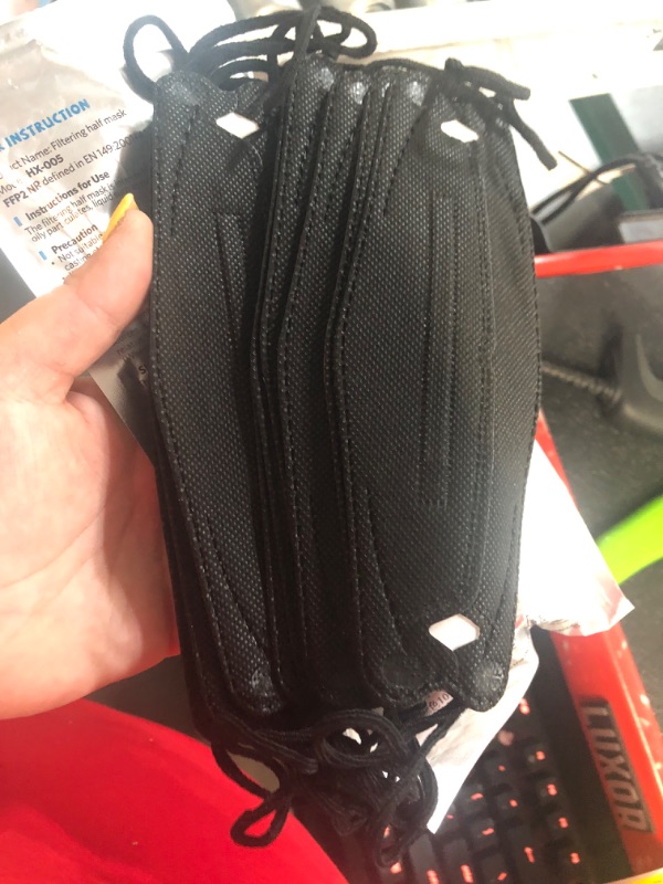 Photo 1 of akgk KN95 Face Mask 50 PCS, Breathable Protection Masks, 5-Ply KN95 Black Masks, Cup Dust Safety Masks