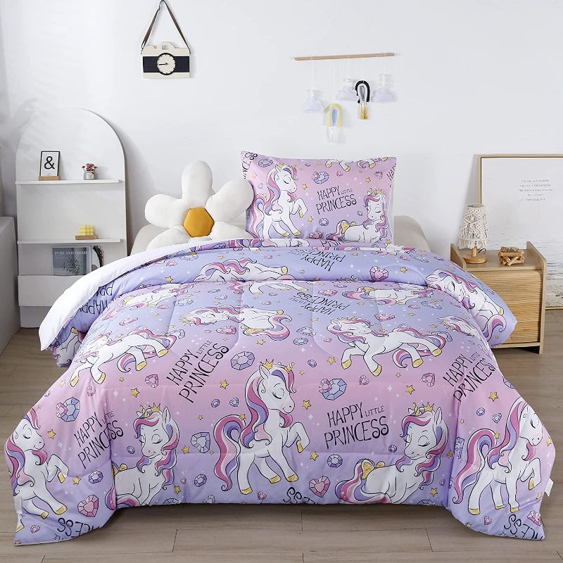 Photo 1 of [See Notes] HTgroce Twin Size Unicorn Comforter Bedding Set