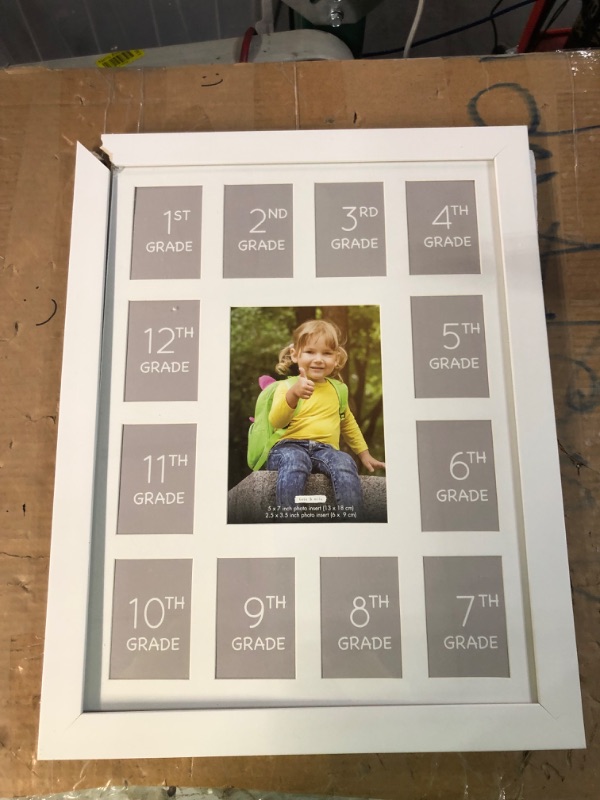 Photo 2 of [See notes] Kate & Milo K - 12 School Picture Frame, Year by Year School Keepsake, Student Memories, White