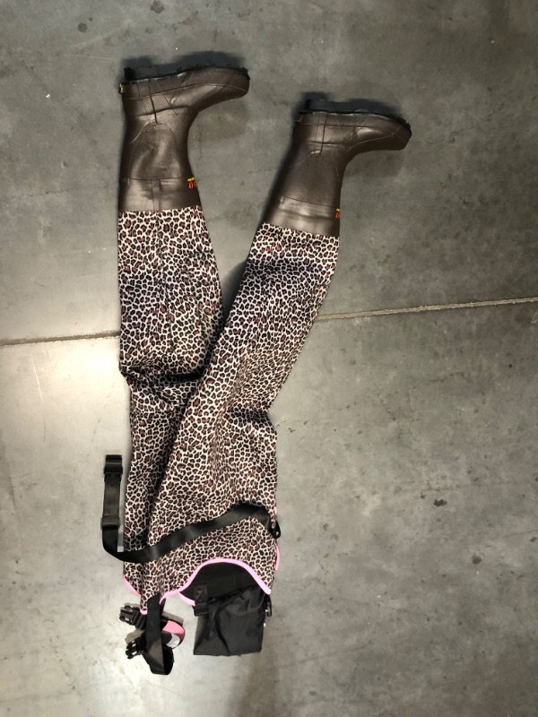 Photo 3 of [Like New, See Notes ] HISEA Women's Chest Waders Leopard Duck Hunting Waders for Women with Boots