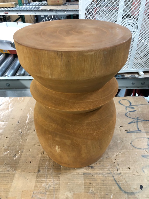 Photo 3 of [Brand New] Uziass Wood Side Table Tree Stump Stool, 15”H Wooden Stump End