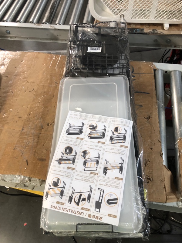 Photo 4 of [Factory Sealed] Adjustable (28.34"-31.49") 3 Tier Over The Sink Dish Drying Rack with Cover - Black