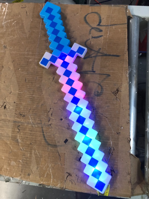 Photo 2 of [Like New] Fun Central LED Light Up Pixel 8-Bit Toy Sword for Kids -  2pc