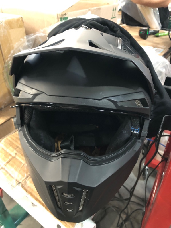 Photo 2 of GLX GX11 Compact Lightweight Full Face Motorcycle Street Bike Helmet with Extra Tinted Visor DOT Approved (Matte Black, Medium) Matte Black Medium