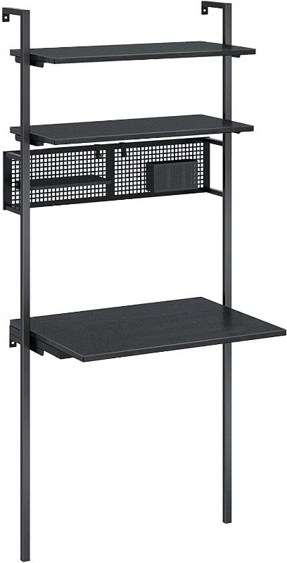 Photo 1 of Rolanstar CPT004-BK76-RR Wall-mounted computer desk with, black