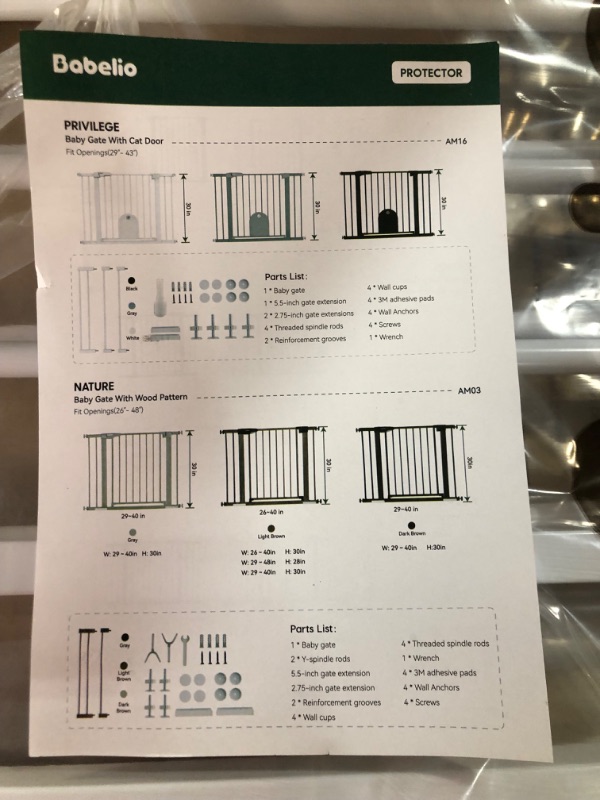 Photo 3 of *BRAND NEW* Babelio Baby Gate for Doorways and Stairs, White 26-40 Inch 