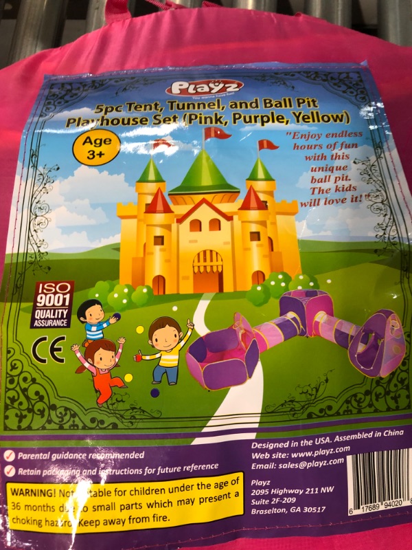 Photo 3 of [USED] Playz 5pc Children's Playhouse Popup Tents,  (Yellow, Pink, Purple)