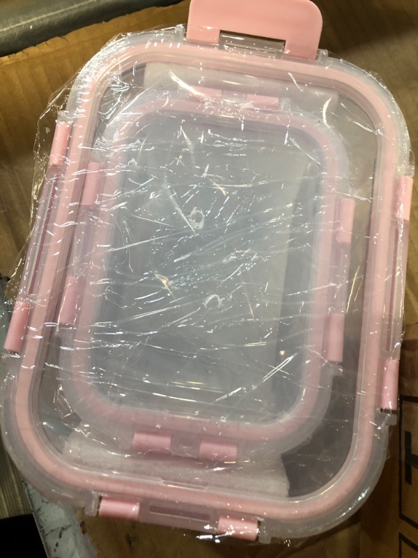 Photo 2 of [10 Pack] Glass Meal Prep Containers, Food Storage Containers with Lids Airtight, Pink