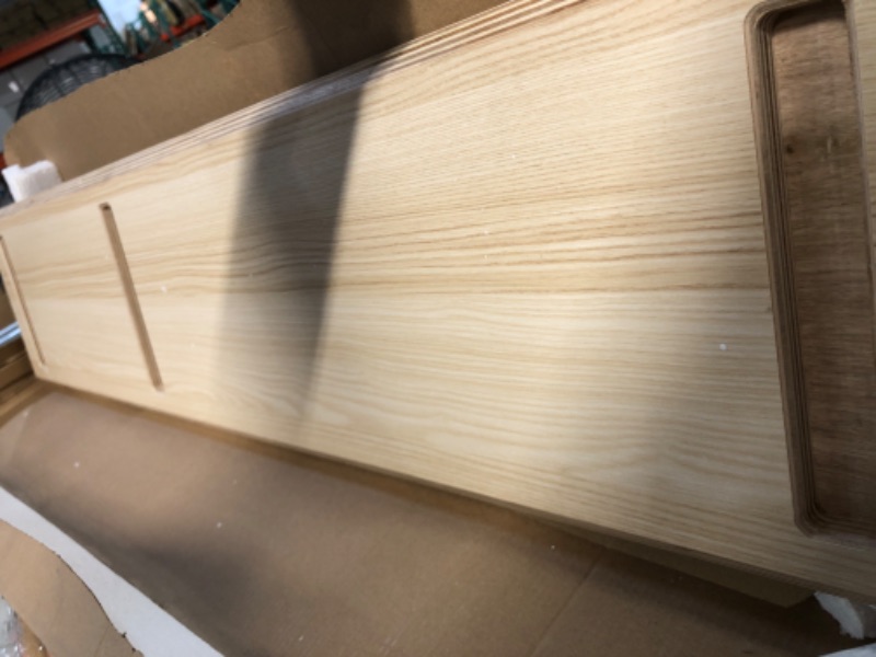 Photo 1 of Aothia Large Dual Monitor Stand Riser, Solid Wood Desk Dual Oak