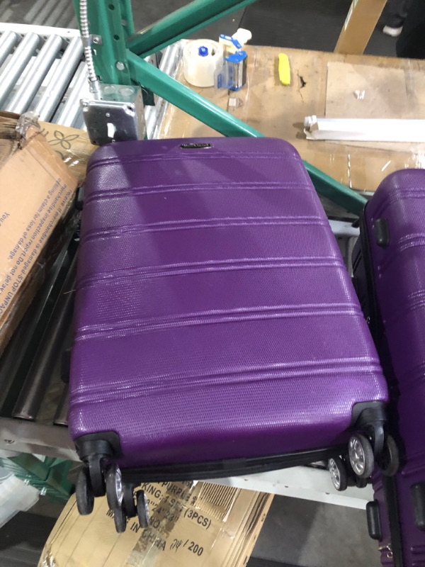 Photo 1 of *MINOR DAMAGE SEE NOTES*Rockland Melbourne Hardside Expandable Spinner Wheel Luggage, Purple, 3-Piece Set (20/24/28)