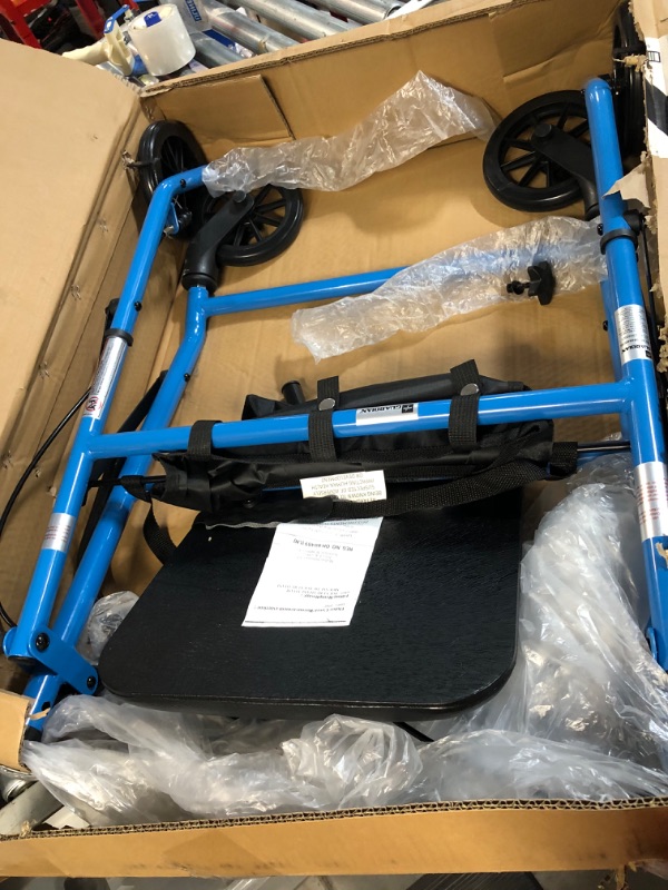 Photo 2 of **PARTS ONLY, MISSING HARDWARE** Medline Mobility Lightweight Folding Steel Rollator Walker