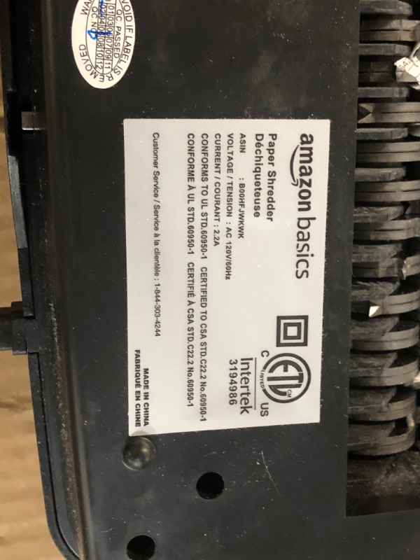 Photo 1 of Amazon Basics 6-Sheet Cross-Cut Paper Shredder 