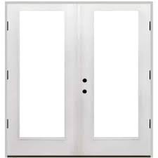 Photo 1 of ***READ NOTES ***72 in. x 80 in. Reliant Series Clear Full Lite White Primed Right Hand Outswing Fiberglass Double Prehung Patio Door
