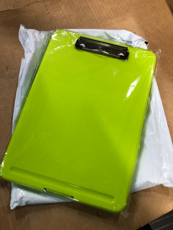 Photo 2 of Clipboard with Storage, ( 9.4"x13.4"x0.9" ) Green **Small Crack Inside, Does Not Prevent Function**