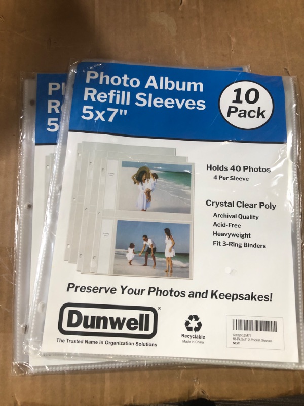 Photo 2 of Dunwell 5x7 Photo Sleeve Inserts, 10 Pack (BUNDLE OF 2)