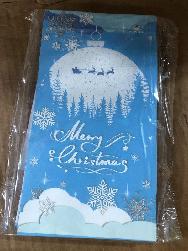 Photo 2 of 12 Pcs Christmas Snowflake Candy Paper Bags with 18 Pcs Present Stickers