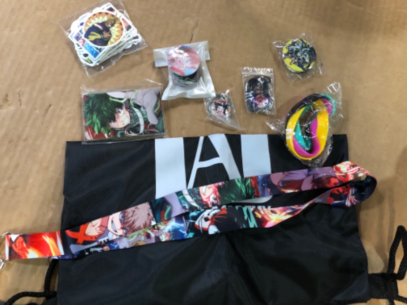 Photo 1 of Assorted My Hero Academia Accessories (Stickers, Lanyard, Drawstring Bag, Pins, etc)