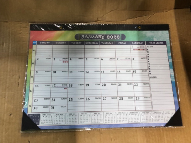 Photo 2 of 2022 Desk Calendar, 18 Month (Jan 2022 - Jun 2023), Thick Paper with Corner Protectors, (17" x 12")