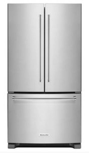 Photo 1 of **HAS A DENT** 20 cu. ft. 36-Inch Width Counter-Depth French Door Refrigerator with Interior Dispense TESTED USED