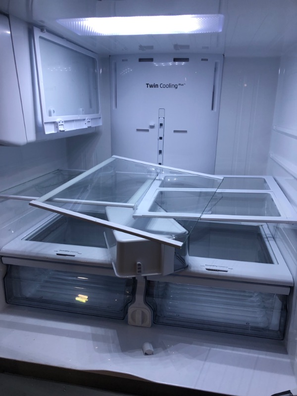 Photo 2 of 27 cu. ft. Large Capacity 3-Door French Door Refrigerator with Dual Ice Maker in Stainless Steel SAMSUNG