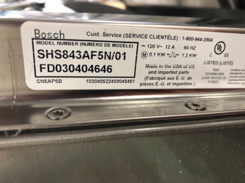 Photo 1 of **READ NOTES**  BOSCH 300 Series Dishwasher 24'' Stainless steel LIKE NEW
