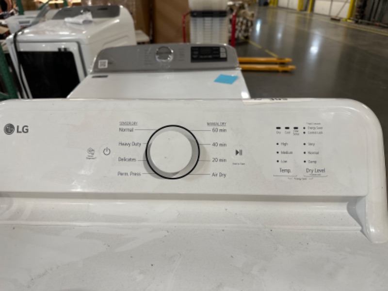 Photo 2 of ***MISSING POWER CORD - UNTESTED***
LG 7.3 cu. ft. Ultra Large Capacity Rear Control Electric Energy Star Dryer with Sensor Dry Technology