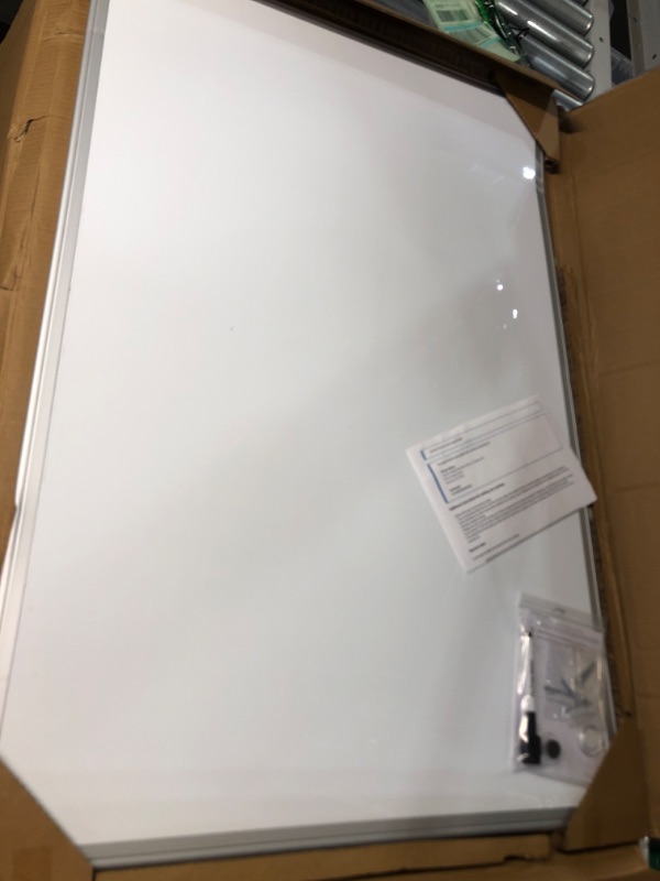 Photo 2 of Amazon Basics Magnetic Dry Erase White Board, 36 x 24-Inch